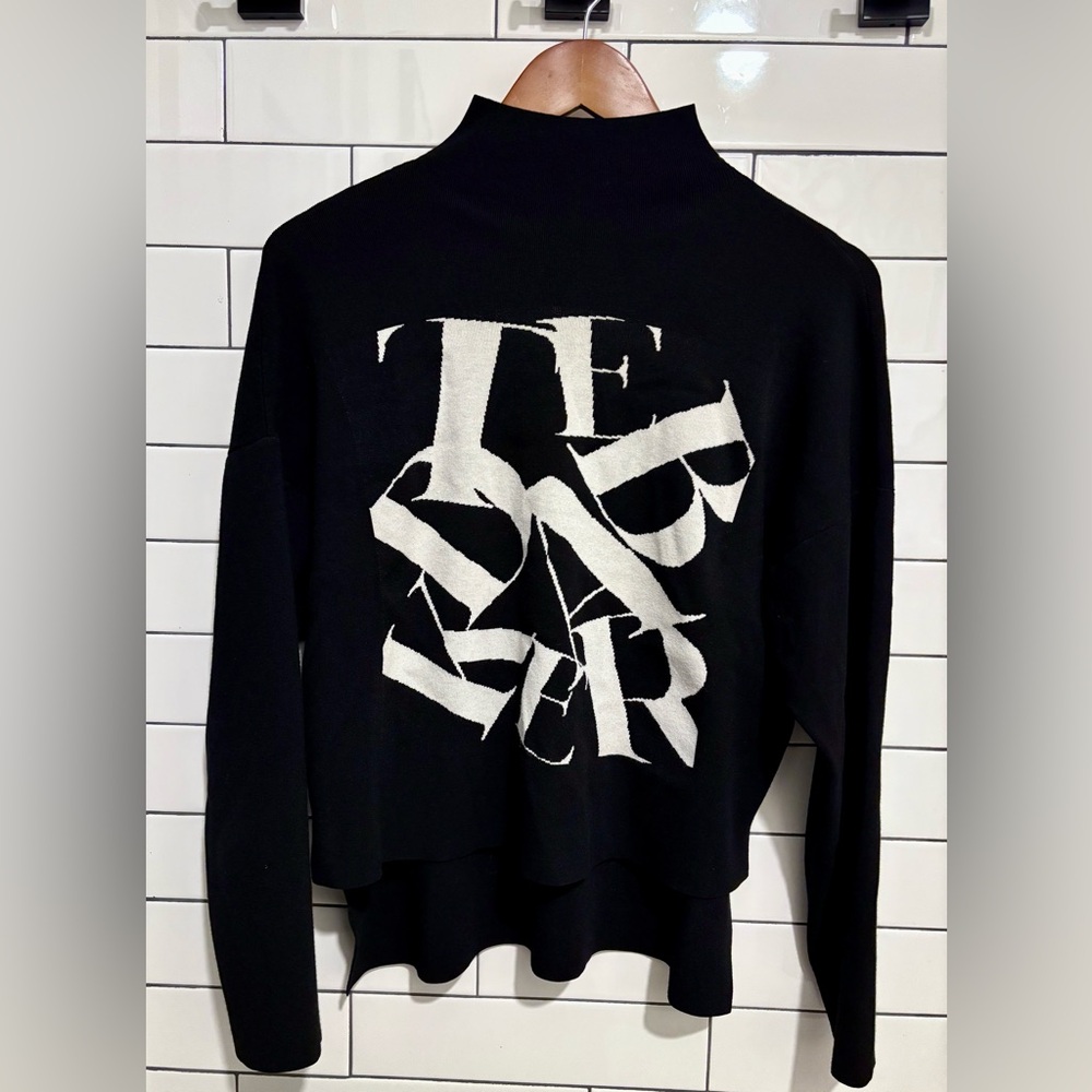 Ted Baker Izbelle Black and White funnel neck Graphic Sweater 1 - Picture 13 of 15